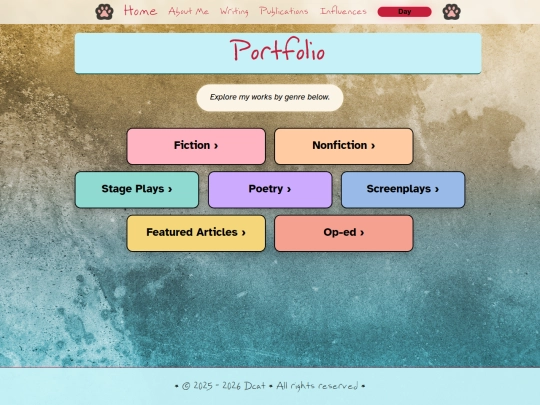 pages/Writing-Portfolio/portfolio.navigation screenshot