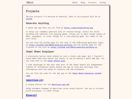 projects screenshot
