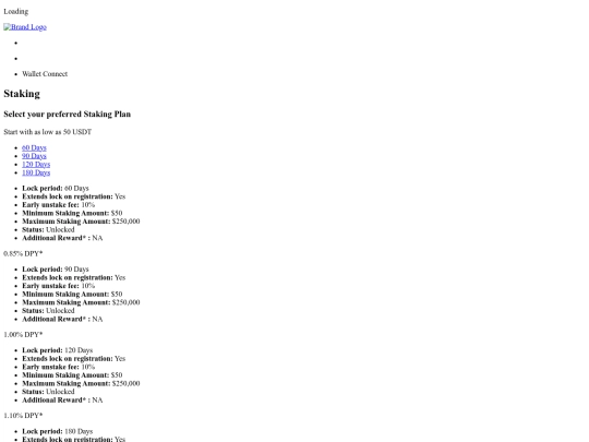 StakingApp screenshot