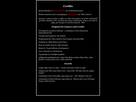 the_crypt/skels_selects/castleremaster/credits screenshot