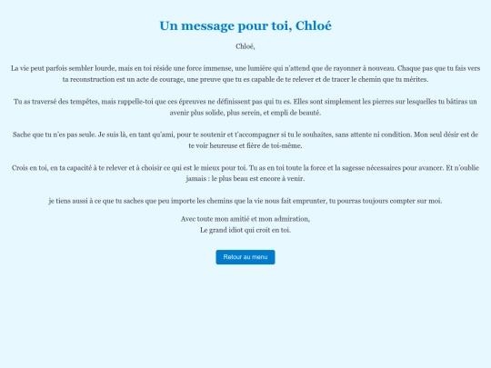 message screenshot