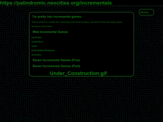 incrementals screenshot