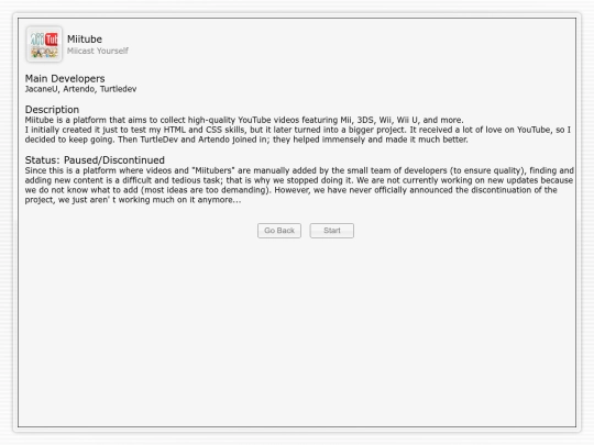 ProjectPages/MiiTube screenshot