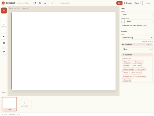projects/cardstock screenshot
