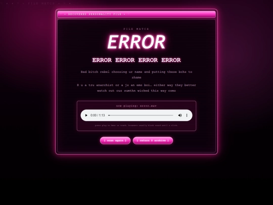 error screenshot
