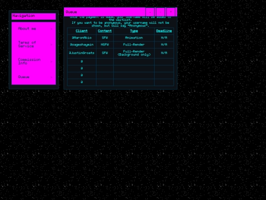 queue screenshot