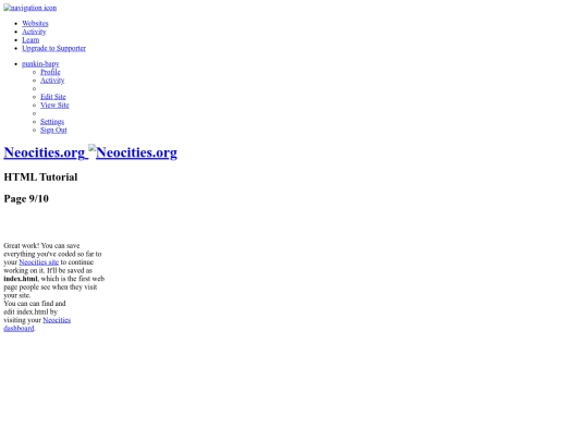 Neocities - HTML Tutorial - 9_10 screenshot