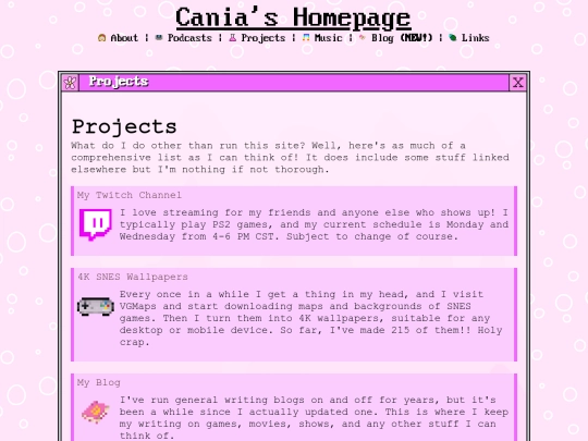 projects screenshot