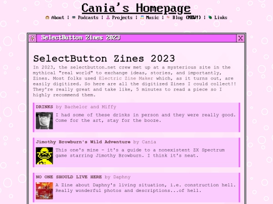 zines screenshot