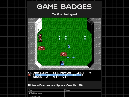 gamebadges/guardianlegend screenshot