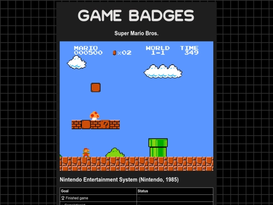 gamebadges/smb1 screenshot
