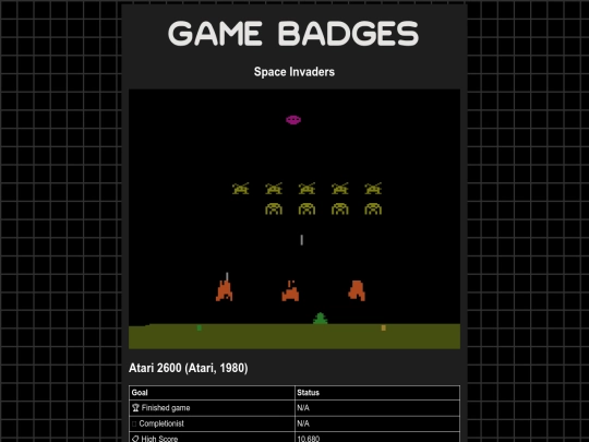 gamebadges/spaceinvaders screenshot