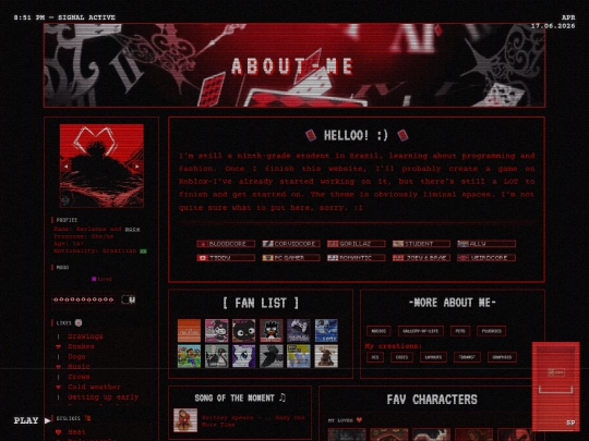 AboutMe screenshot