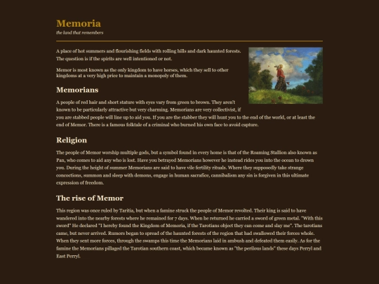 Worldbuilding/memor screenshot