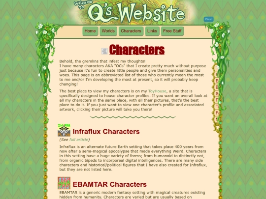 aboutcharacters screenshot