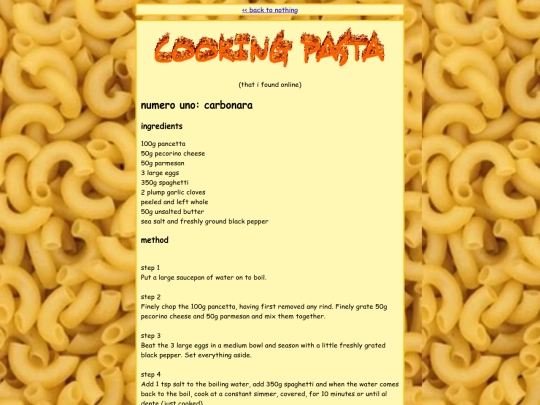 pasta screenshot