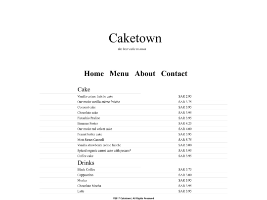 menu screenshot