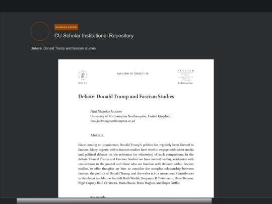 Fascism/Academic Papers/Debate： Donald Trump and fascism studies - CORE Reader (3_2_2025 11：31：15 AM) screenshot