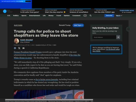 Fascism/DT Political Violence /Trump calls for police to shoot shoplifters as they leave the store (3_1_2025 12：09：03 PM) screenshot
