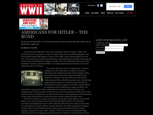 Fascism/Historical/Americans for Hitler - the Bund - America in WWII magazine (3_2_2025 5：52：13 PM) screenshot