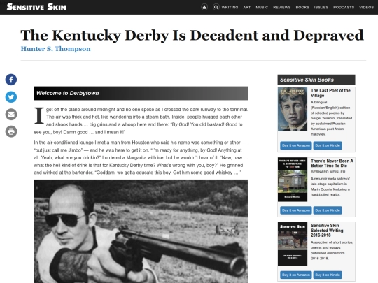 WebPages/Hunter S. Thompson The Kentucky Derby is Decadent and Depraved (9_9_2025 5：35：49 PM) screenshot