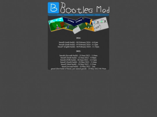 versions screenshot