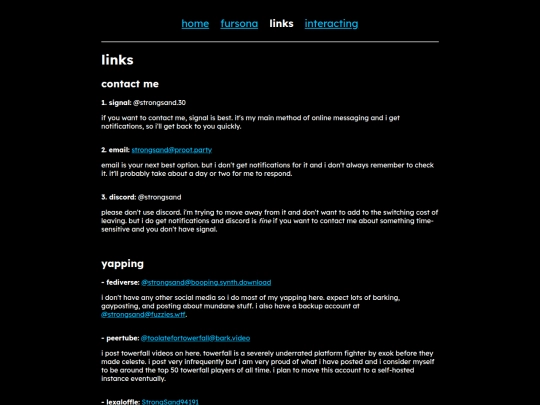 links screenshot