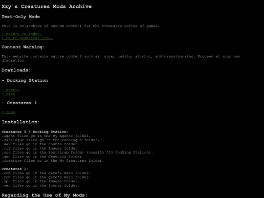 textmode/text_creatures screenshot