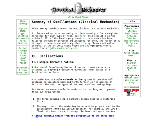 Physics/mechanics/oscillations screenshot