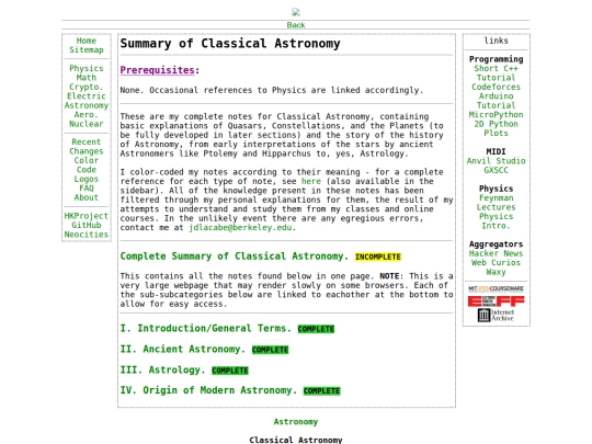 astronomy/classical screenshot