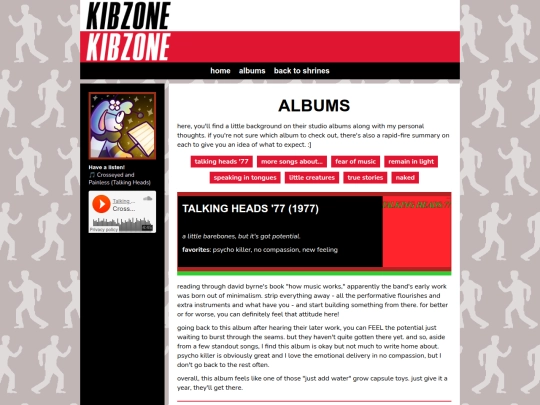 shrines/talking-heads/albums screenshot