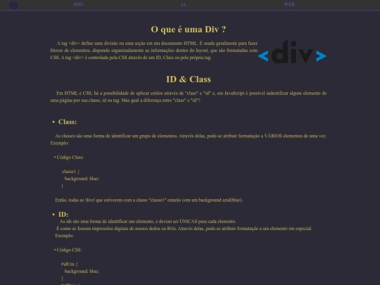 Pages/Divs screenshot