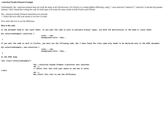 html-tutorial/cssTutorial/pseudoElementExamples/selection screenshot