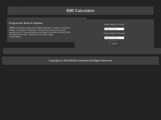 bmiCalculator screenshot
