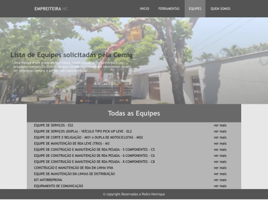 Equipes screenshot