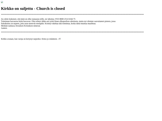 JT/index_kirkko_on_suljettu screenshot