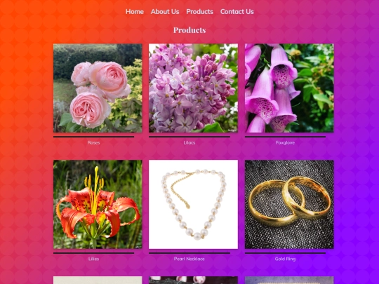 html/products screenshot