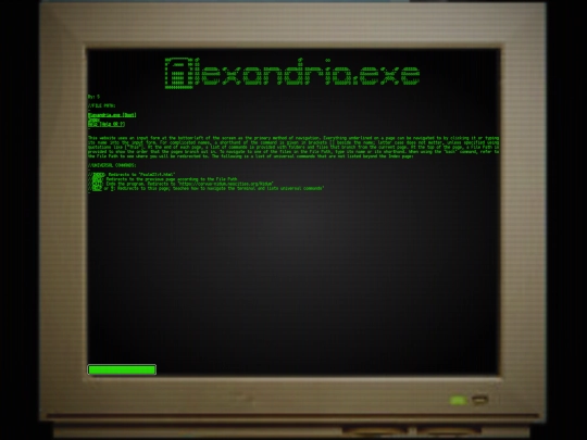 Alexandria.exe/Help screenshot