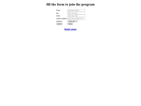 webpage for uk fitness/form screenshot