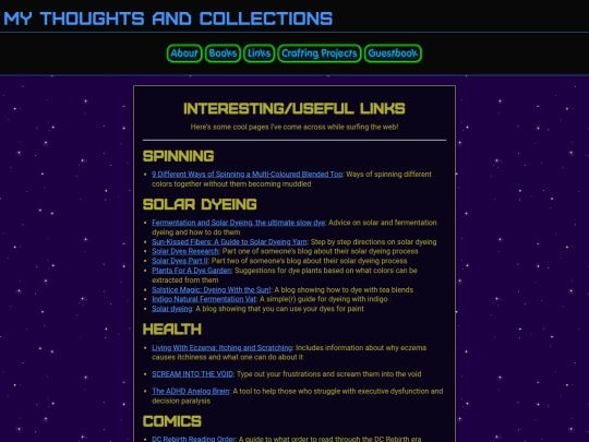 links screenshot