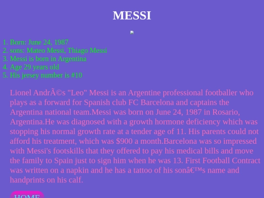 secondmessipage screenshot