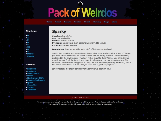 about/sparky screenshot