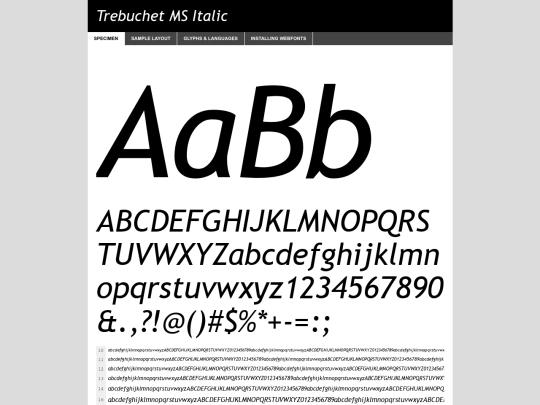 subpage2/fuwa/font/trebuchet-ms-italic-demo screenshot