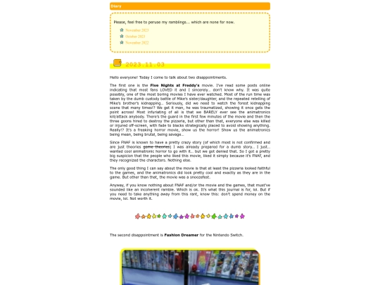 diary screenshot