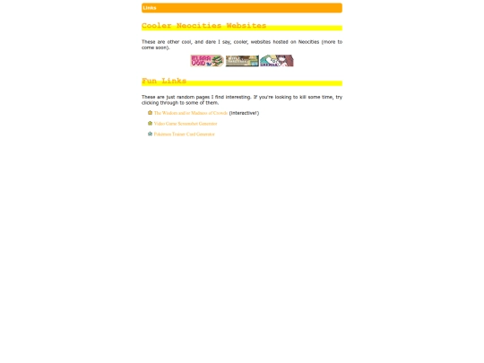 links screenshot
