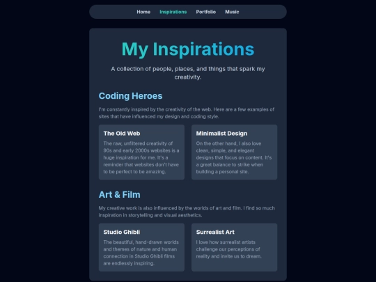 inspirations screenshot