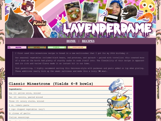 recipes/list/classic-minestrone screenshot