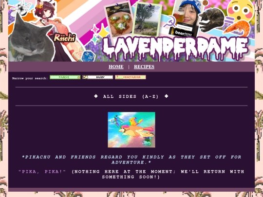 recipes/sides screenshot