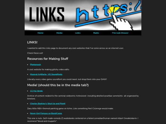 links screenshot