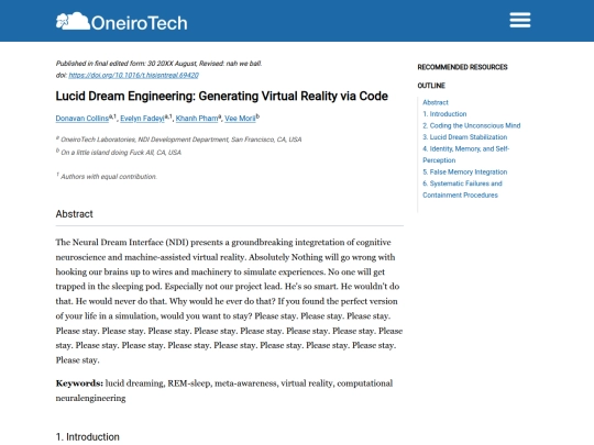 oneirotech screenshot
